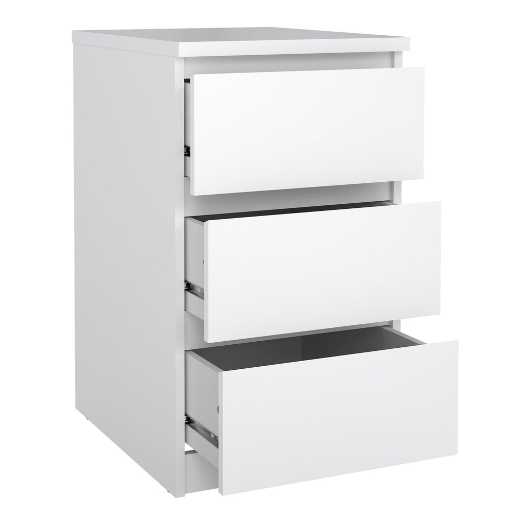 Naia Bedside 3 Drawers in White High Gloss - image 4