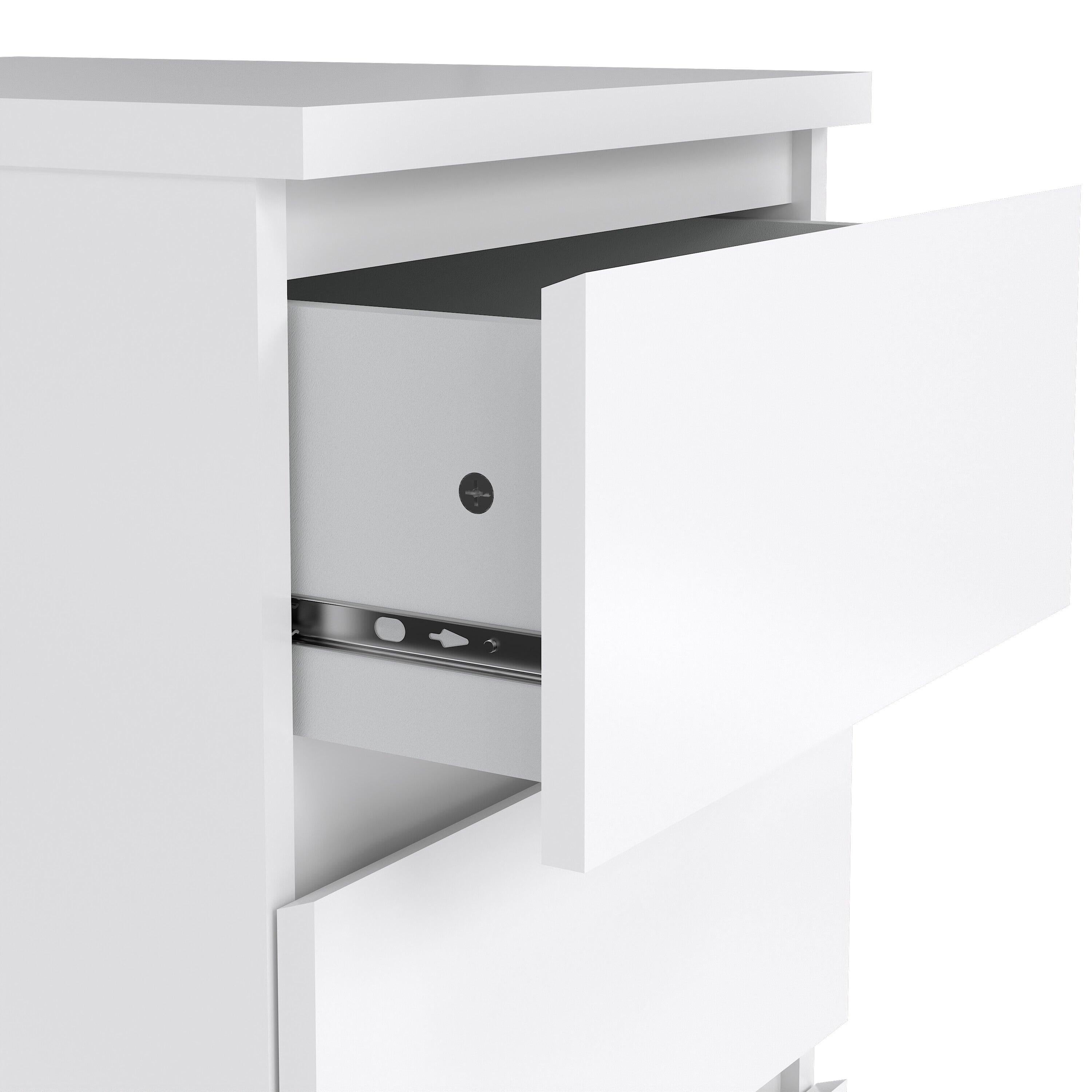 Naia Bedside 3 Drawers in White High Gloss - image 6
