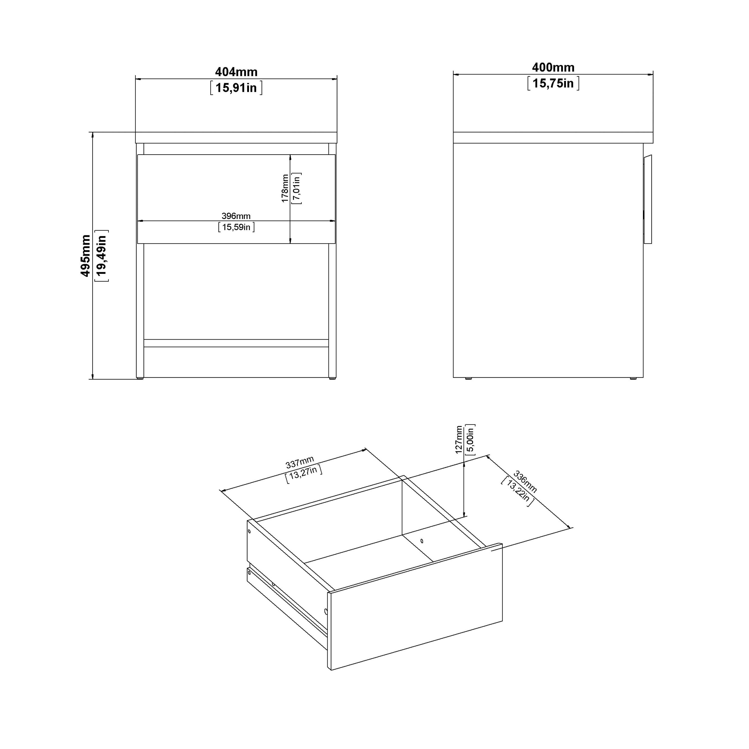 Naia Bedside 1 Drawer 1 Shelf in Jackson Hickory Oak - image 9