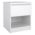 Naia Bedside 1 Drawer 1 Shelf in White High Gloss