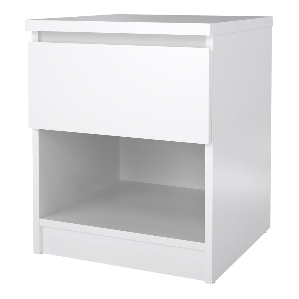 Naia Bedside 1 Drawer 1 Shelf in White High Gloss - image 3