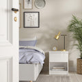 Naia Bedside 1 Drawer 1 Shelf in White High Gloss - image 5