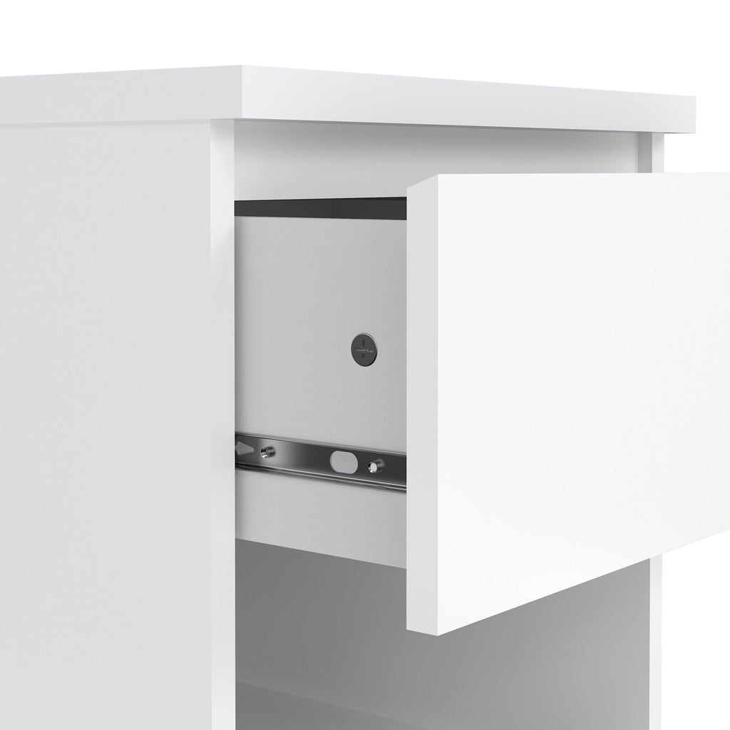 Naia Bedside 1 Drawer 1 Shelf in White High Gloss - image 6