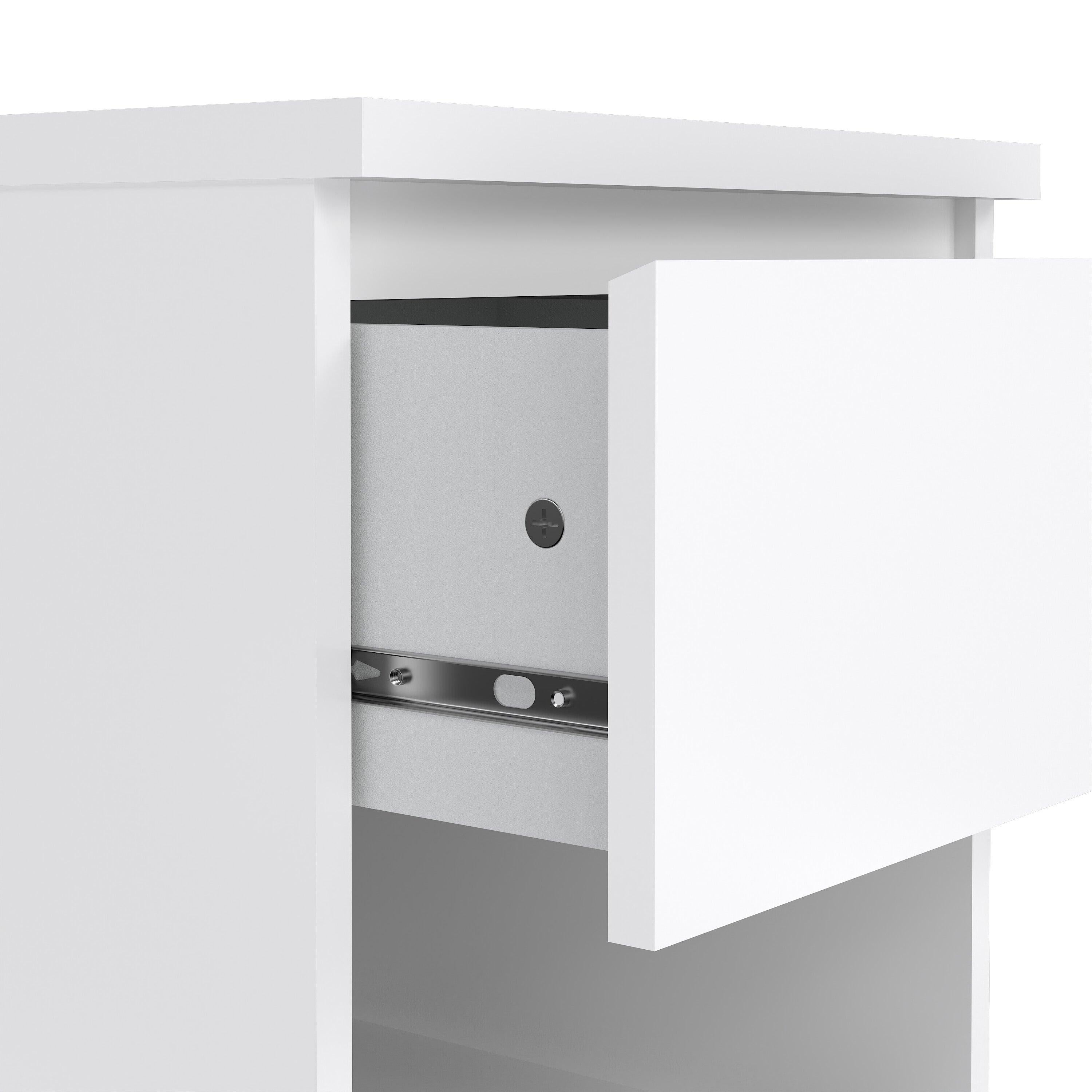 Naia Bedside 1 Drawer 1 Shelf in White High Gloss - image 6