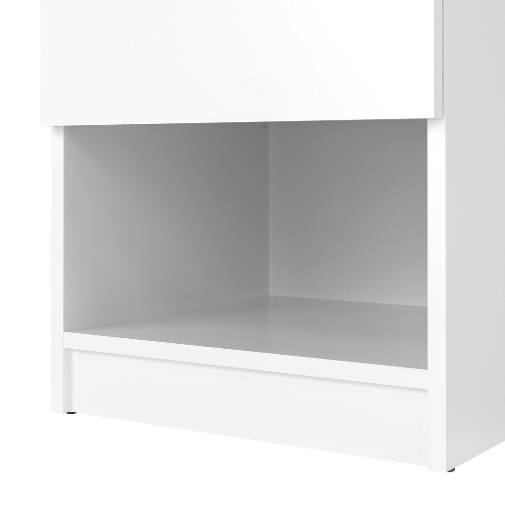 Naia Bedside 1 Drawer 1 Shelf in White High Gloss - image 7