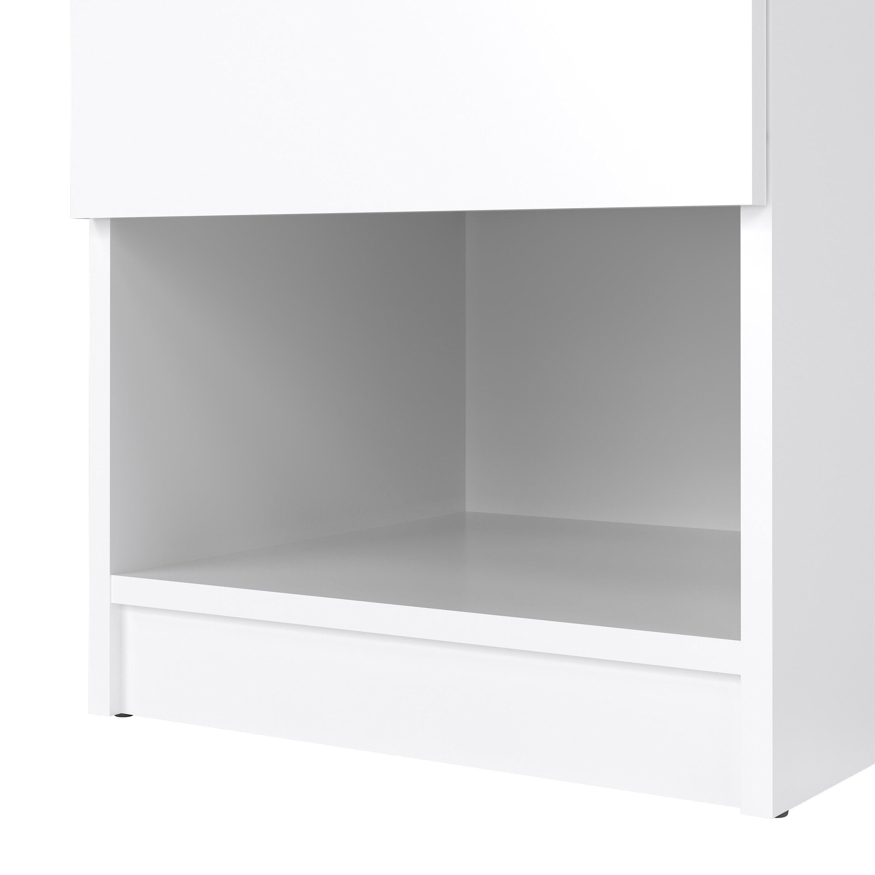 Naia Bedside 1 Drawer 1 Shelf in White High Gloss - image 7
