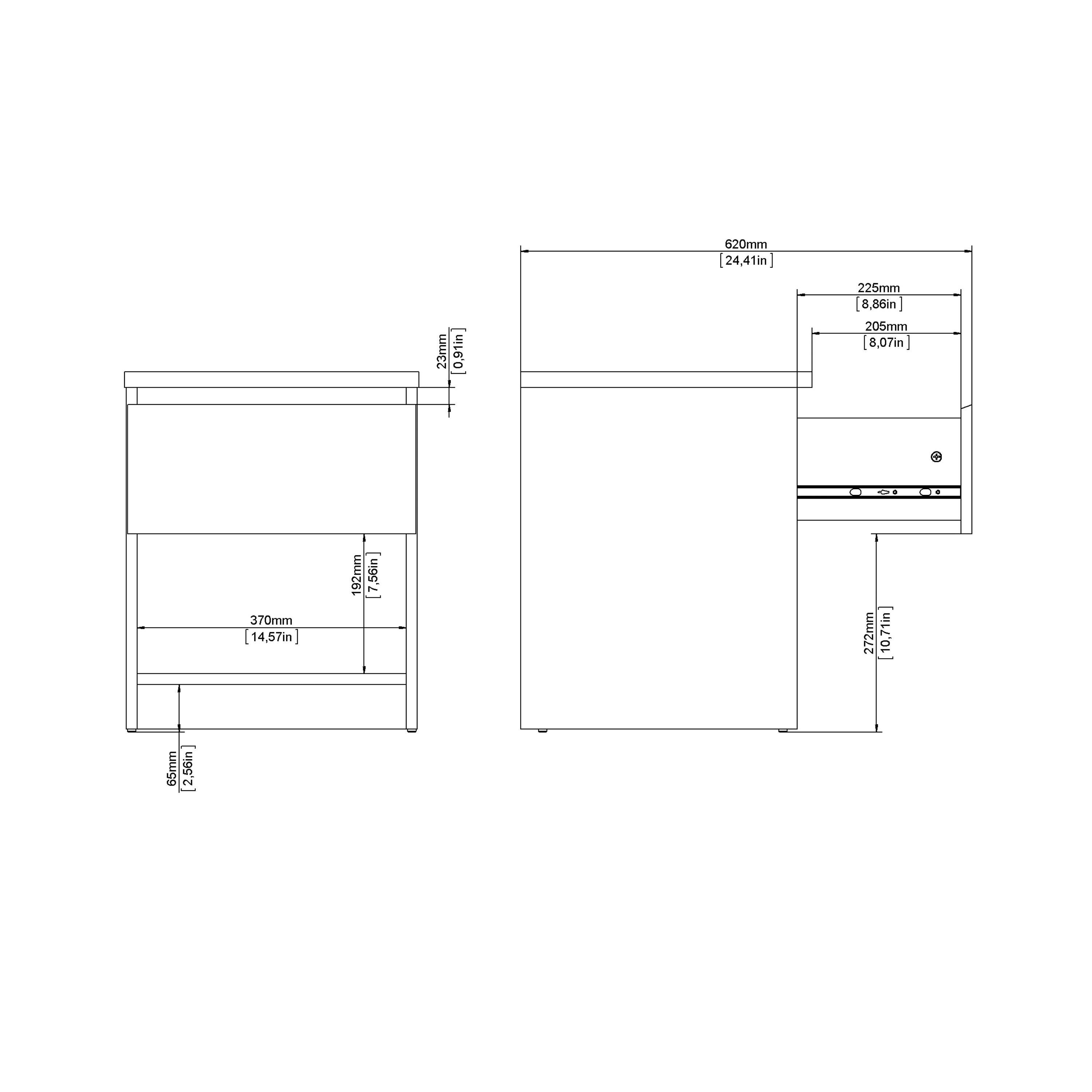 Naia Bedside 1 Drawer 1 Shelf in White High Gloss - image 9