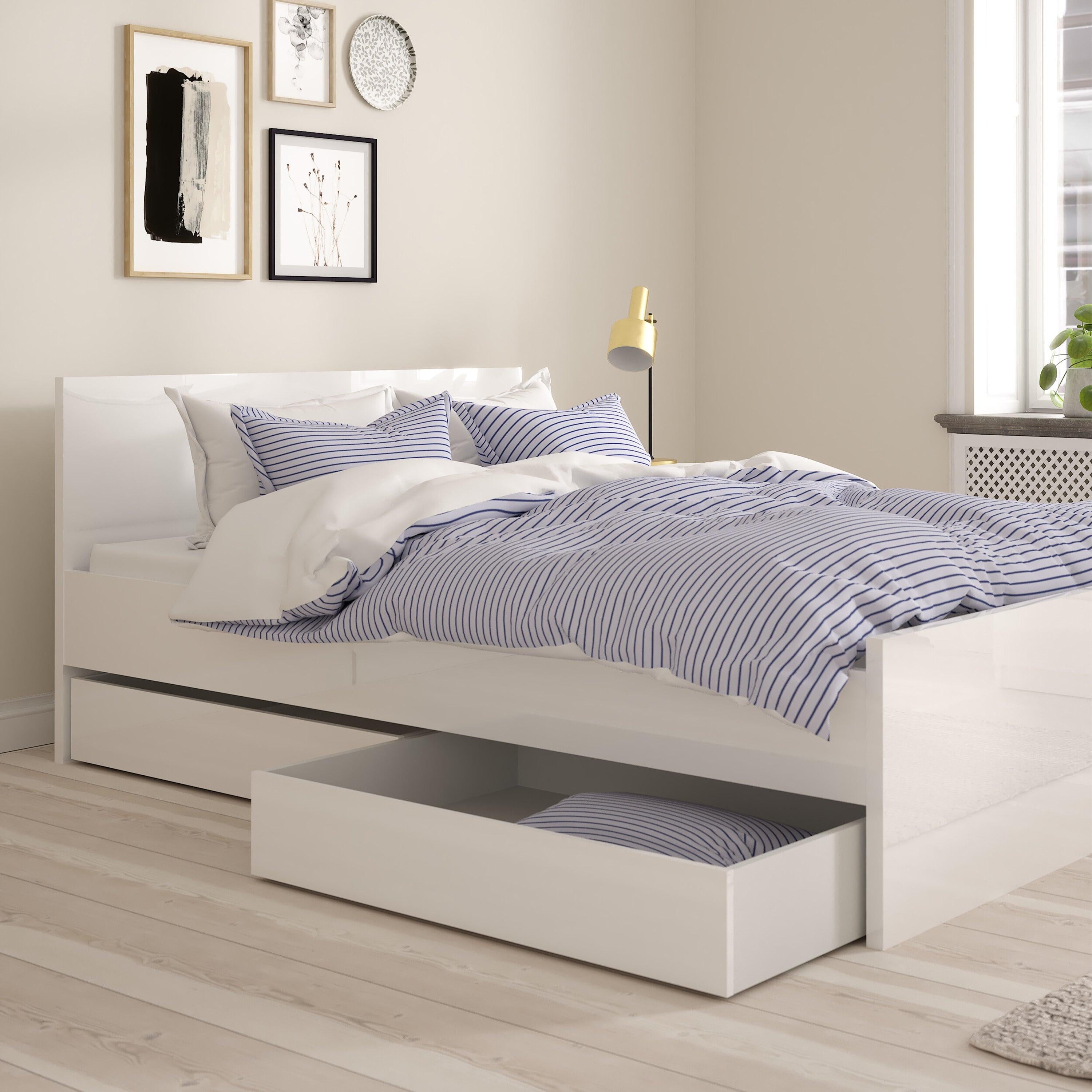 Naia Set of 2 Underbed Drawers (for Single or Double Beds) in White High Gloss - image 6