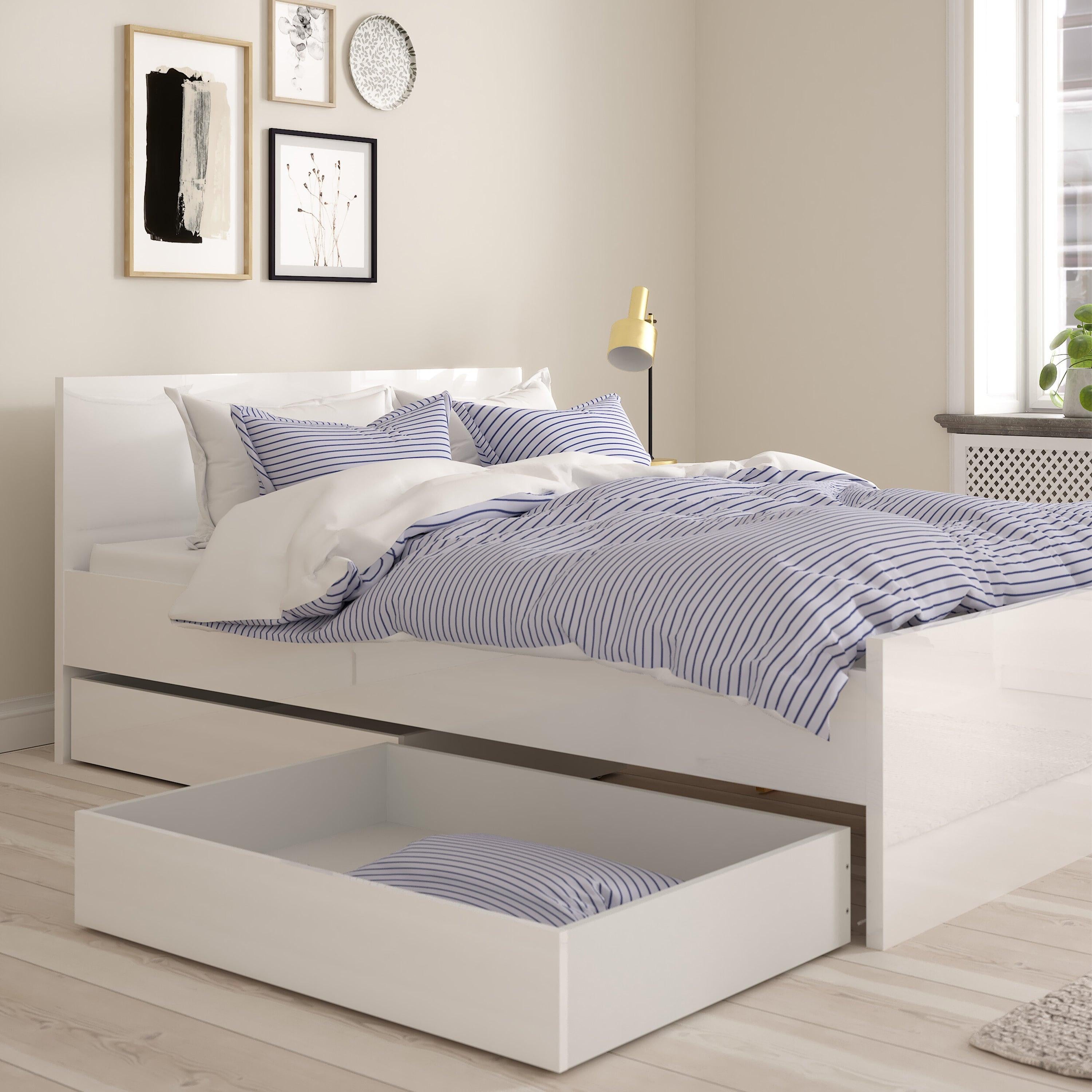 Naia Set of 2 Underbed Drawers (for Single or Double Beds) in White High Gloss - image 7