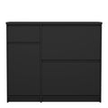 Naia Shoe Cabinet with 2 Flip Down Doors 1 Door and 1 Drawer in Black Matt - image 2