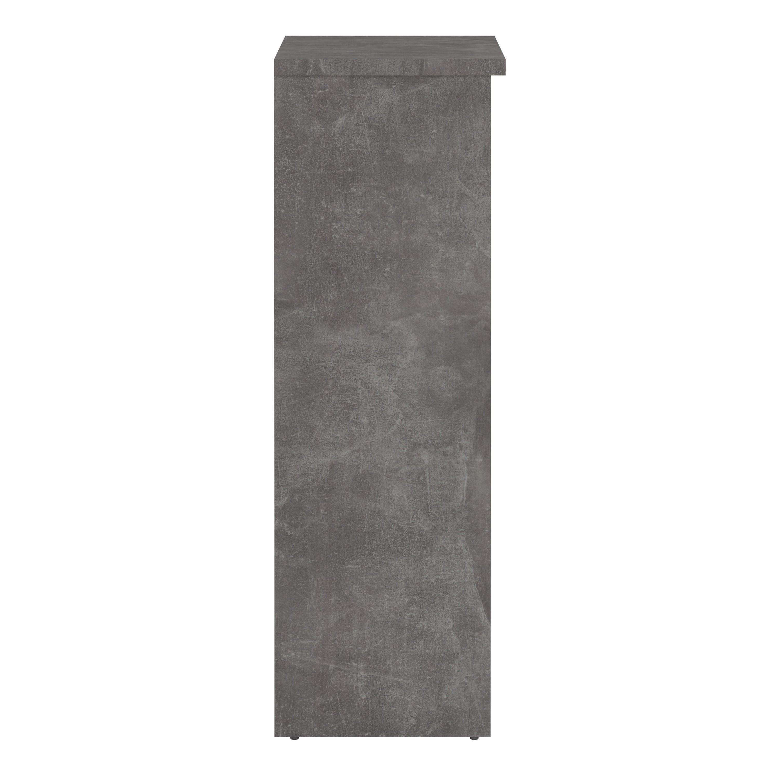 Naia Shoe Cabinet with 2 Flip Down Doors 1 Door and 1 Drawer in Concrete and White High Gloss - image 3