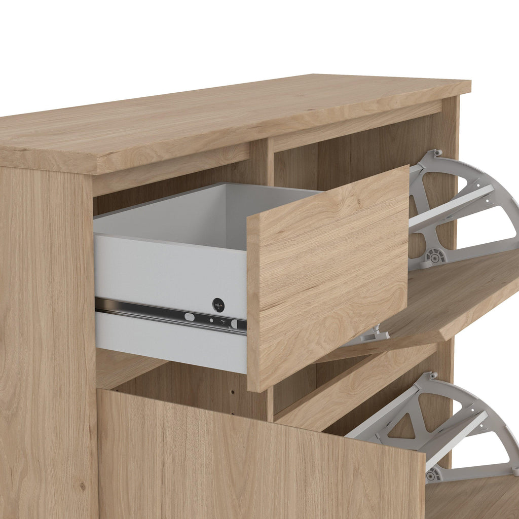 Naia Shoe Cabinet with 2 Flip Down Doors 1 Door and 1 Drawer in Jackson Hickory Oak - image 10