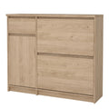 Naia Shoe Cabinet with 2 Flip Down Doors 1 Door and 1 Drawer in Jackson Hickory Oak - image 3