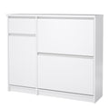 Naia Shoe Cabinet with 2 Flip Down Doors 1 Door and 1 Drawer in White High Gloss - image 3