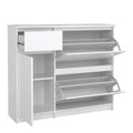 Naia Shoe Cabinet with 2 Flip Down Doors 1 Door and 1 Drawer in White High Gloss - image 5