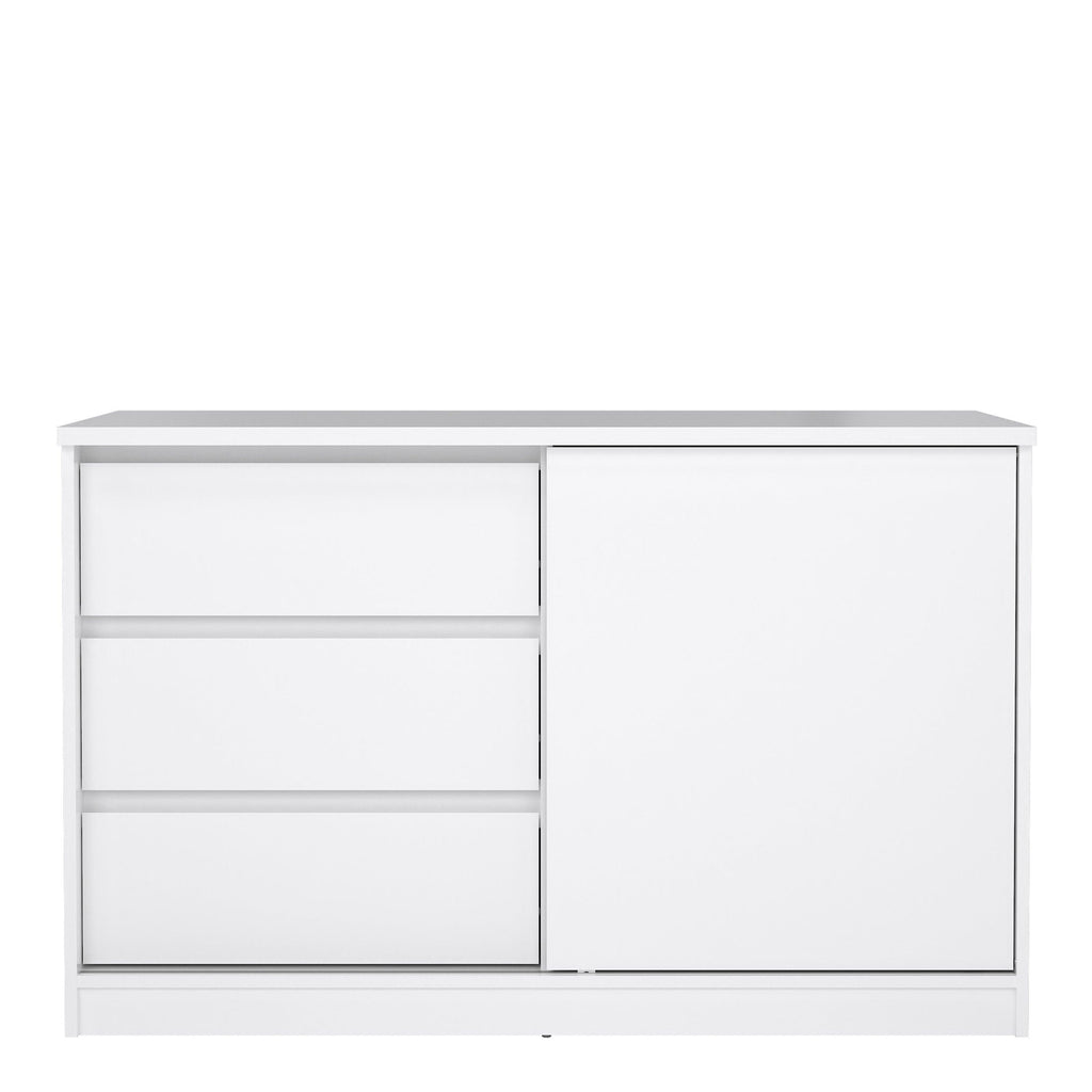 Naia Storage Unit with 1 Sliding Door and 3 Drawers in White High Gloss - image 2