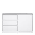 Naia Storage Unit with 1 Sliding Door and 3 Drawers in White High Gloss - image 2