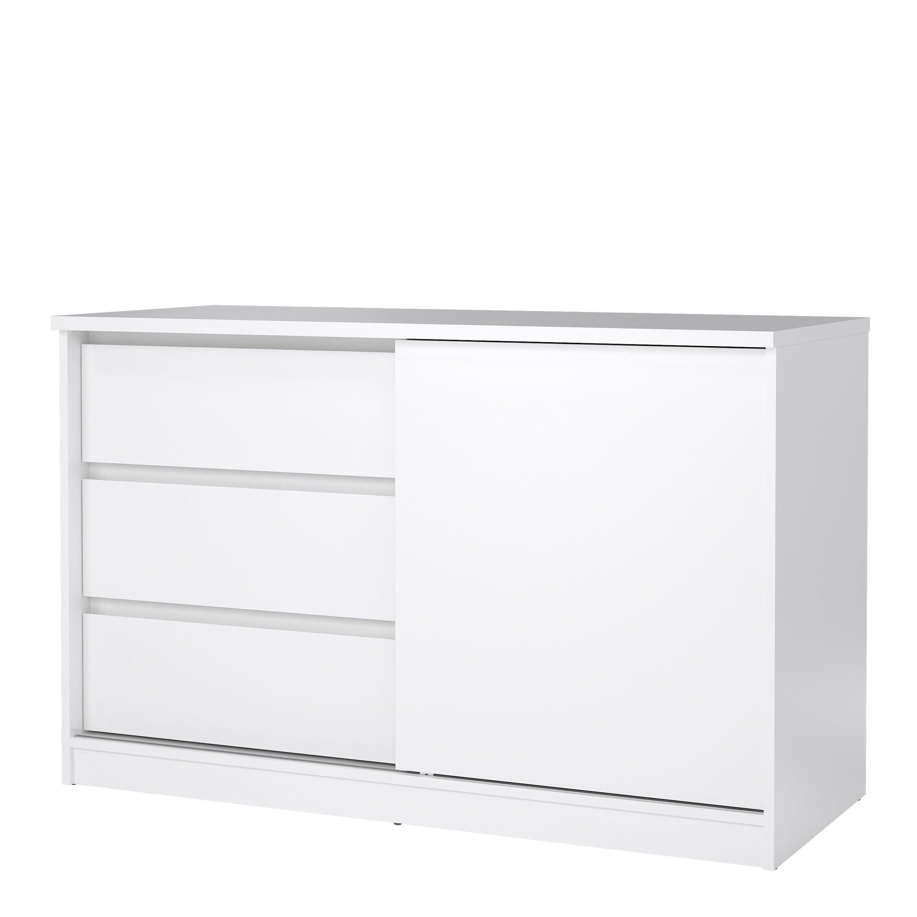 Naia Storage Unit with 1 Sliding Door and 3 Drawers in White High Gloss - image 3