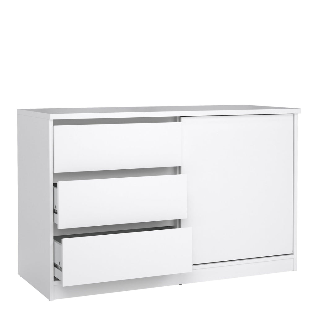 Naia Storage Unit with 1 Sliding Door and 3 Drawers in White High Gloss - image 4