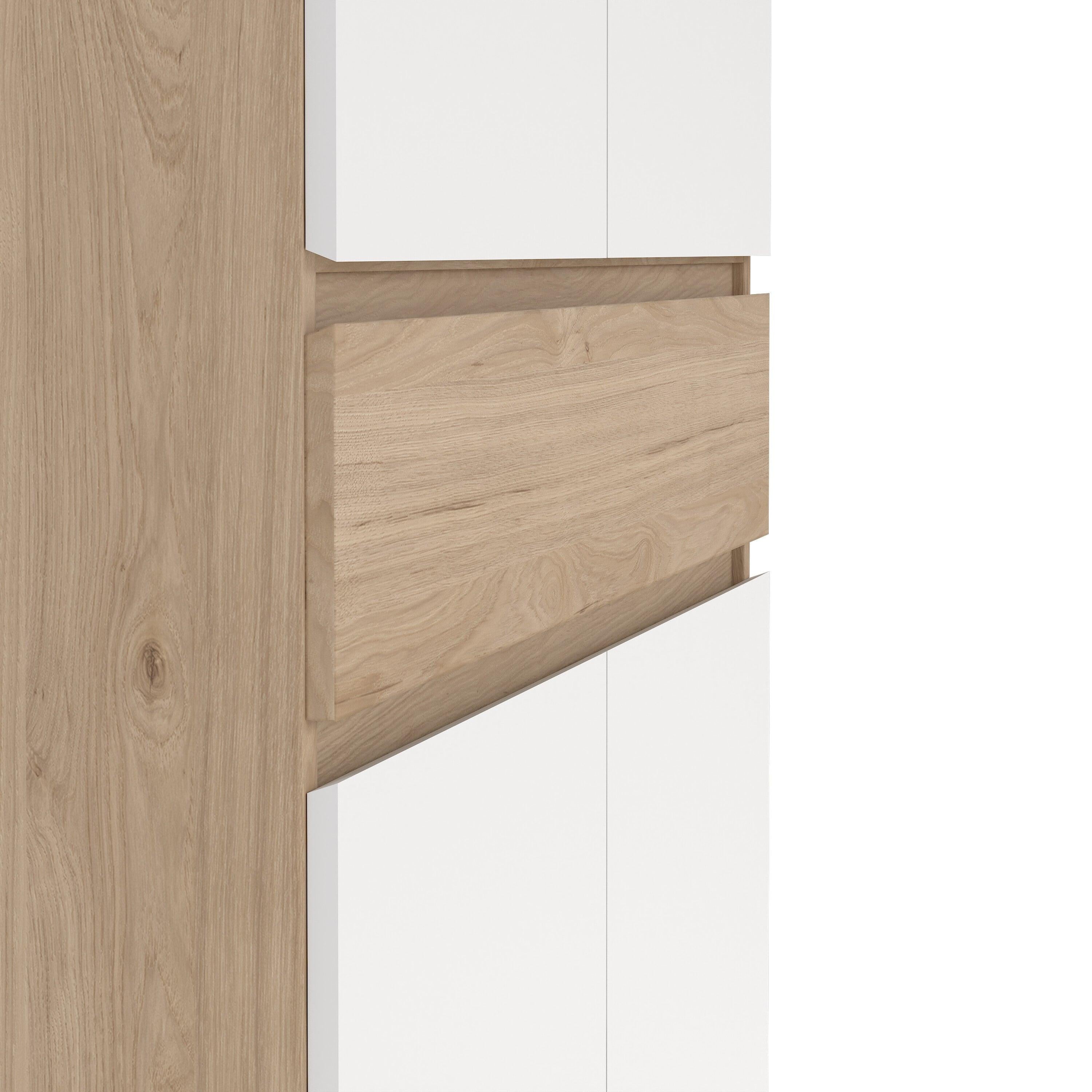 Naia Shoe Cabinet with 4 Doors 1 Drawer in Jackson Hickory Oak and White - image 10