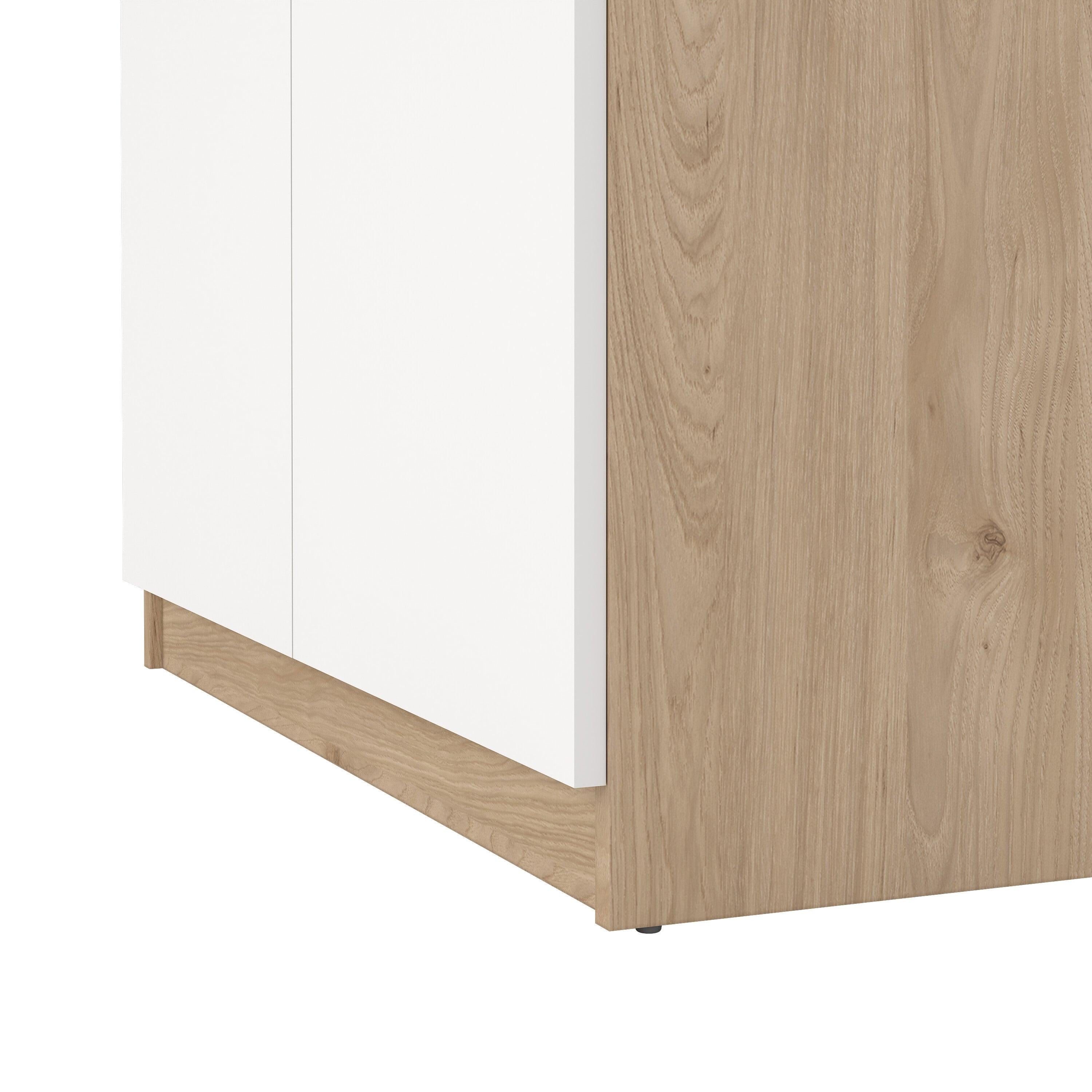 Naia Shoe Cabinet with 4 Doors 1 Drawer in Jackson Hickory Oak and White - image 12