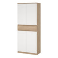 Naia Shoe Cabinet with 4 Doors 1 Drawer in Jackson Hickory Oak and White - image 3