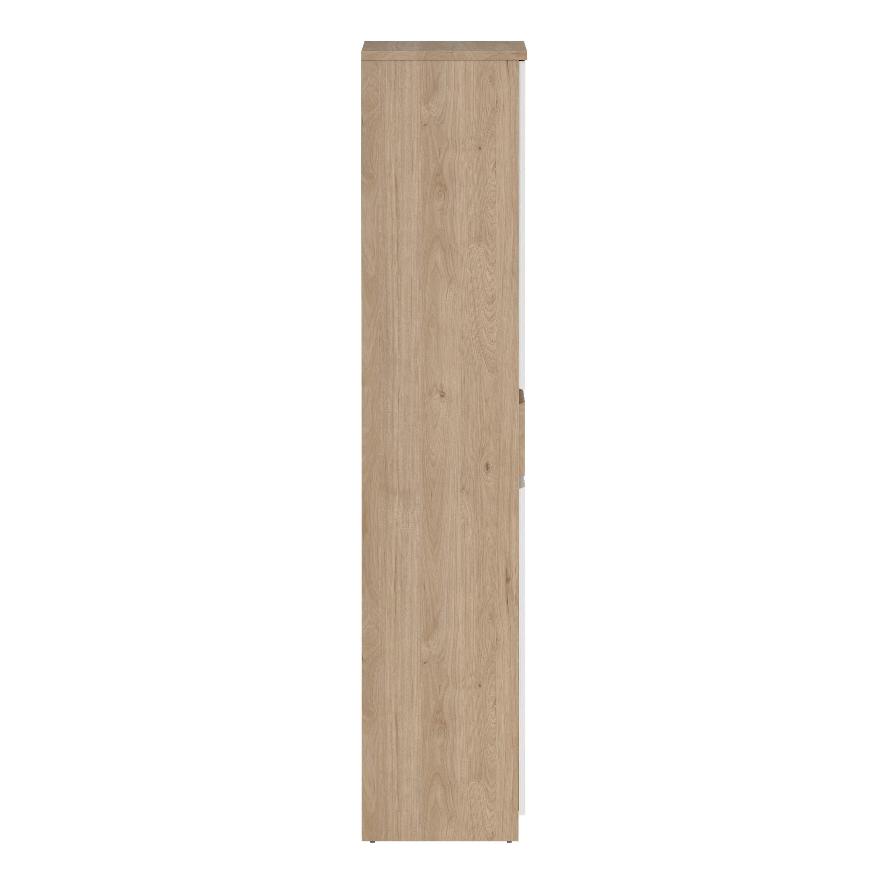Naia Shoe Cabinet with 4 Doors 1 Drawer in Jackson Hickory Oak and White - image 4
