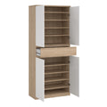 Naia Shoe Cabinet with 4 Doors 1 Drawer in Jackson Hickory Oak and White - image 5