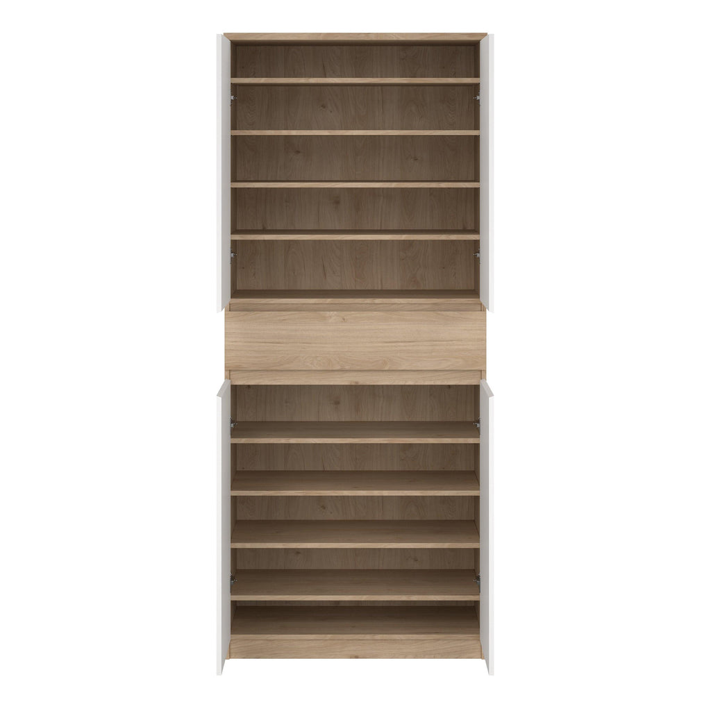 Naia Shoe Cabinet with 4 Doors 1 Drawer in Jackson Hickory Oak and White - image 6