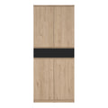 Naia Shoe Cabinet with 4 Doors 1 Drawer in Jackson Hickory Oak and Black - image 2