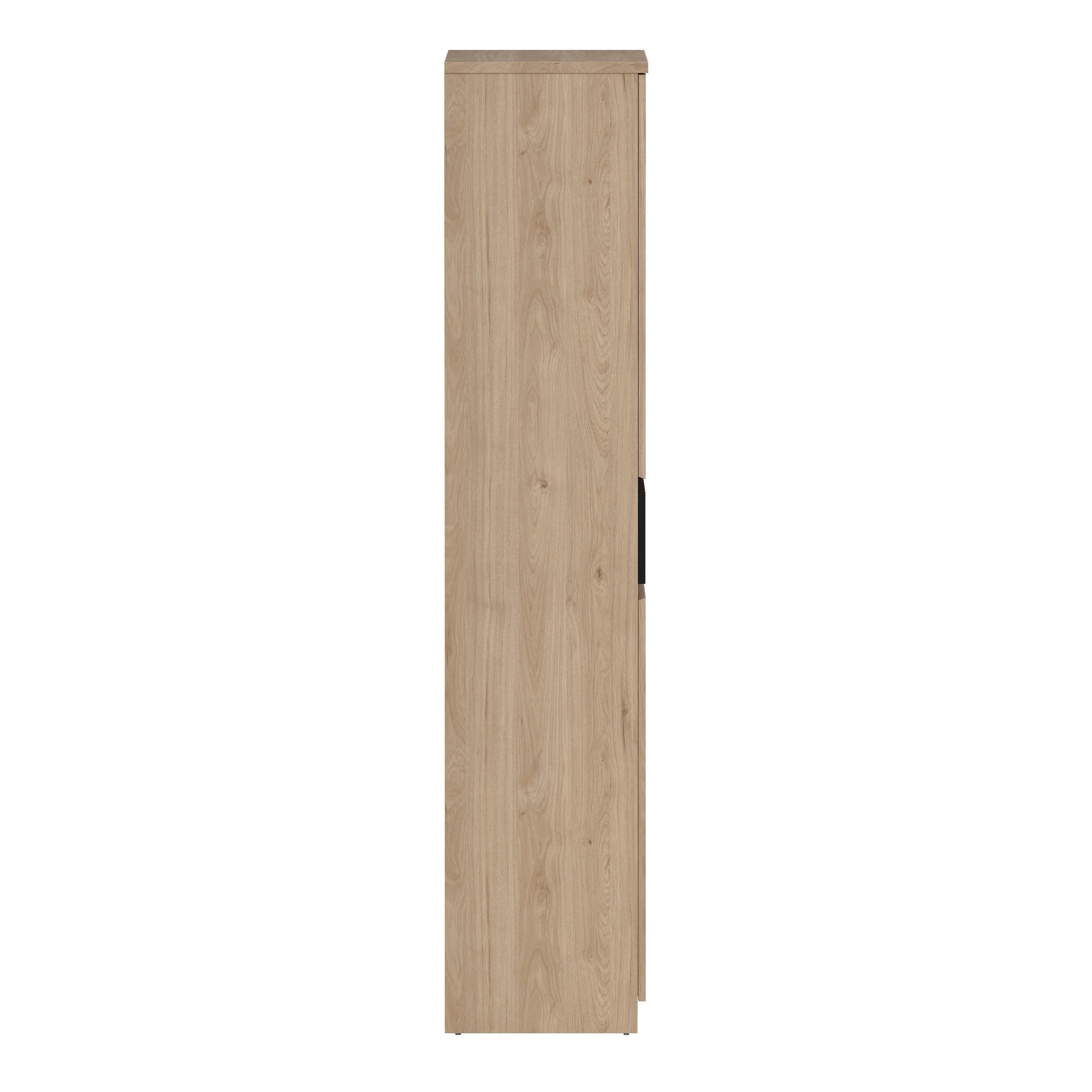 Naia Shoe Cabinet with 4 Doors 1 Drawer in Jackson Hickory Oak and Black - image 4