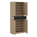 Naia Shoe Cabinet with 4 Doors 1 Drawer in Jackson Hickory Oak and Black - image 5