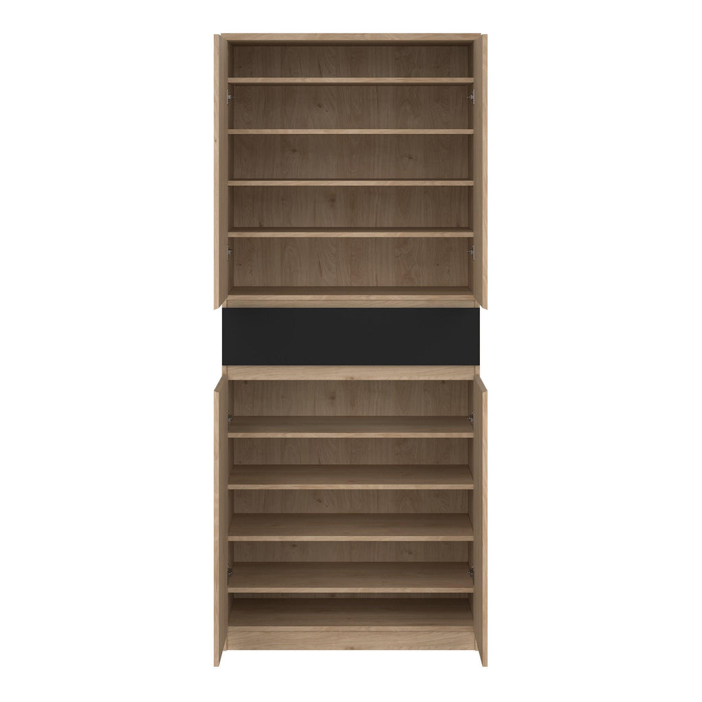Naia Shoe Cabinet with 4 Doors 1 Drawer in Jackson Hickory Oak and Black - image 6
