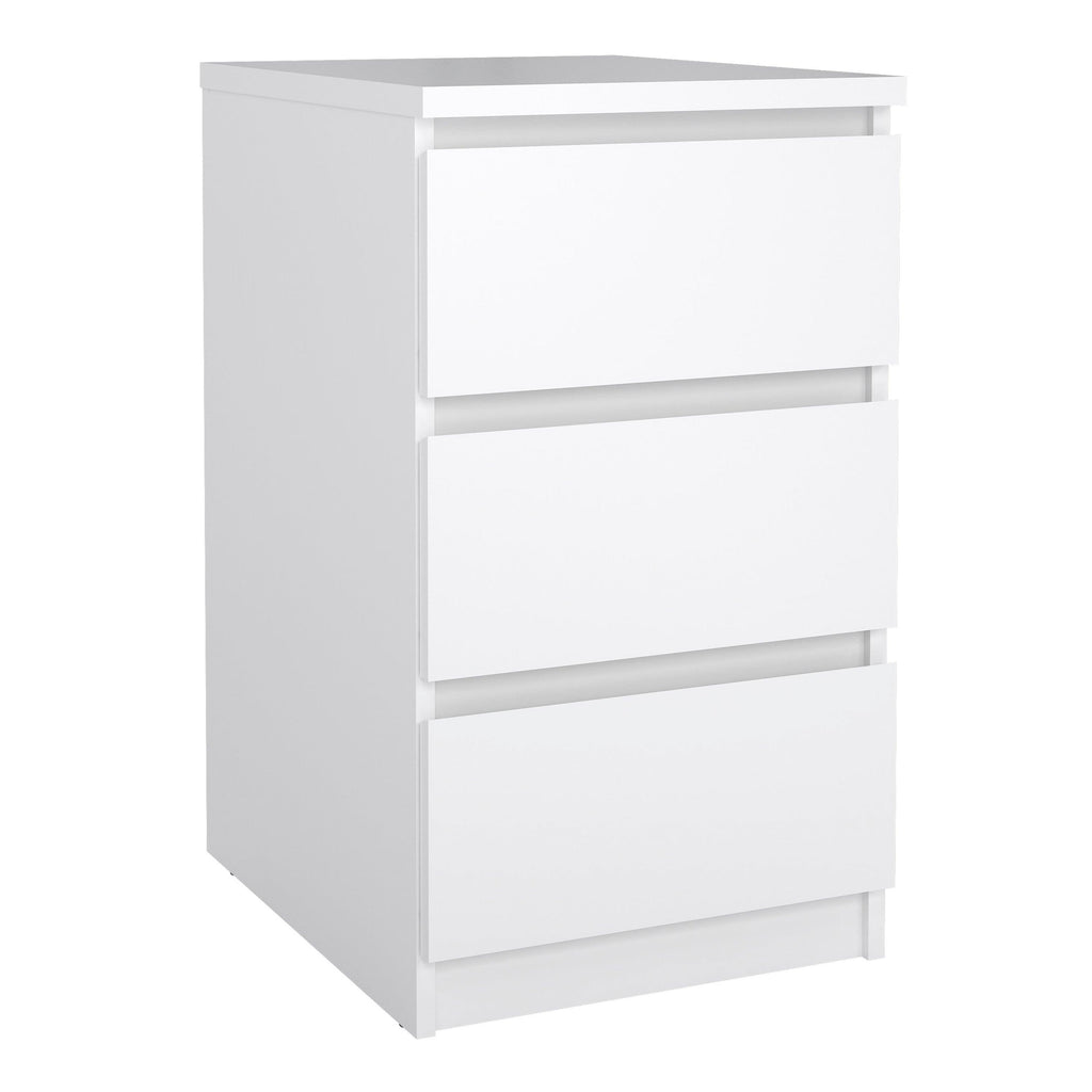 Naia Package - Bedside 3 Drawers + Chest of 5 Drawers + Wardrobe with 2 Doors + 1 Drawer in White High Gloss - image 2