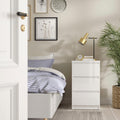 Naia Package - Bedside 3 Drawers + Chest of 5 Drawers + Wardrobe with 2 Doors + 1 Drawer in White High Gloss - image 4