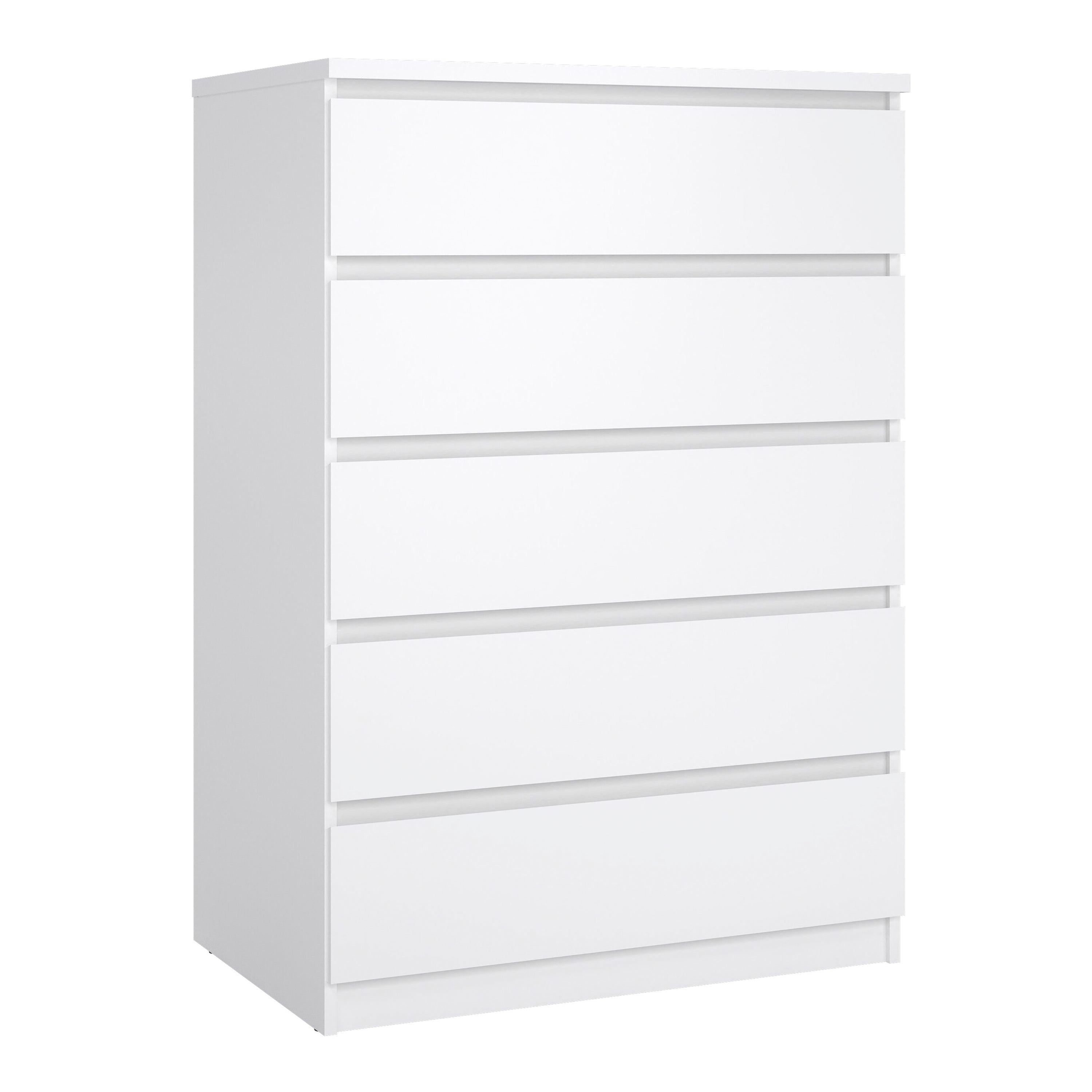 Naia Package - Bedside 3 Drawers + Chest of 5 Drawers + Wardrobe with 2 Doors + 1 Drawer in White High Gloss - image 5