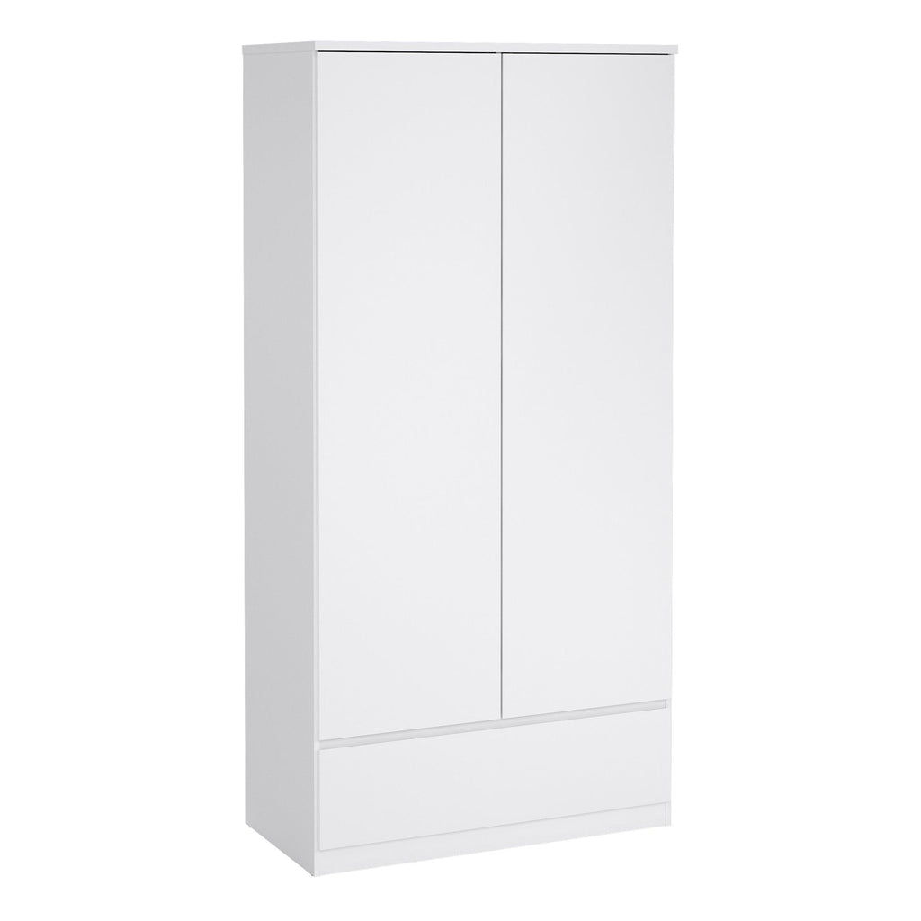 Naia Package - Bedside 3 Drawers + Chest of 5 Drawers + Wardrobe with 2 Doors + 1 Drawer in White High Gloss - image 8