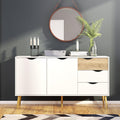 Oslo Sideboard Large 3 Drawers 2 Doors in White and Oak - image 4