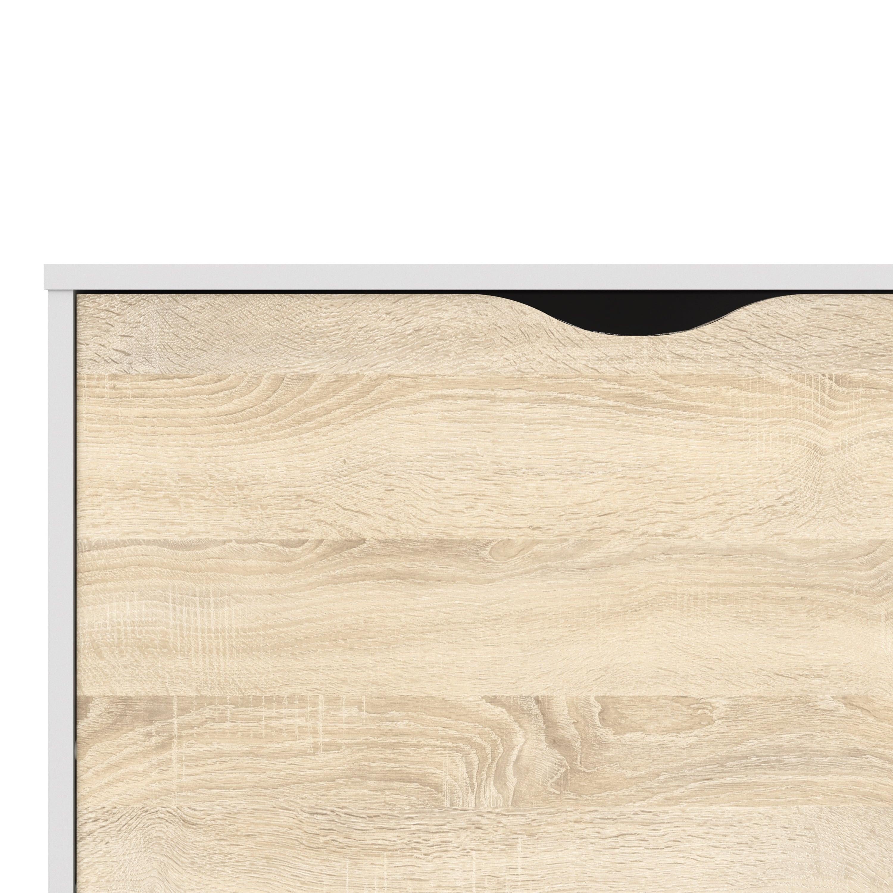 Oslo Sideboard Large 3 Drawers 2 Doors in White and Oak - image 5