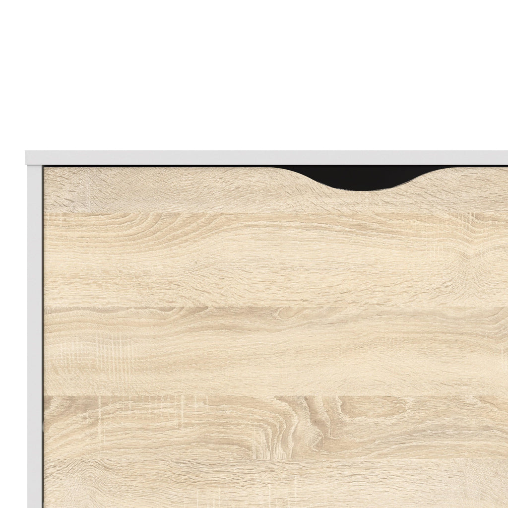 Oslo Bookcase 2 Drawers 1 Door in White and Oak - image 8