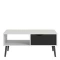 Oslo Coffee Table 1 Drawer 1 Shelf in White and Black Matt - image 2