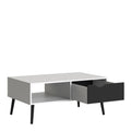Oslo Coffee Table 1 Drawer 1 Shelf in White and Black Matt - image 4