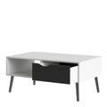 Oslo Coffee Table 1 Drawer 1 Shelf in White and Black Matt - image 5
