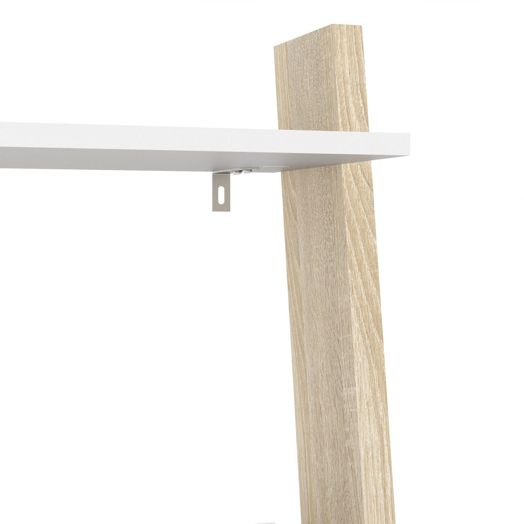 Oslo Leaning Bookcase 1 Drawer in White and Oak - image 9