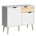 Oslo Sideboard Small 1 Drawer 2 Doors in White and Oak