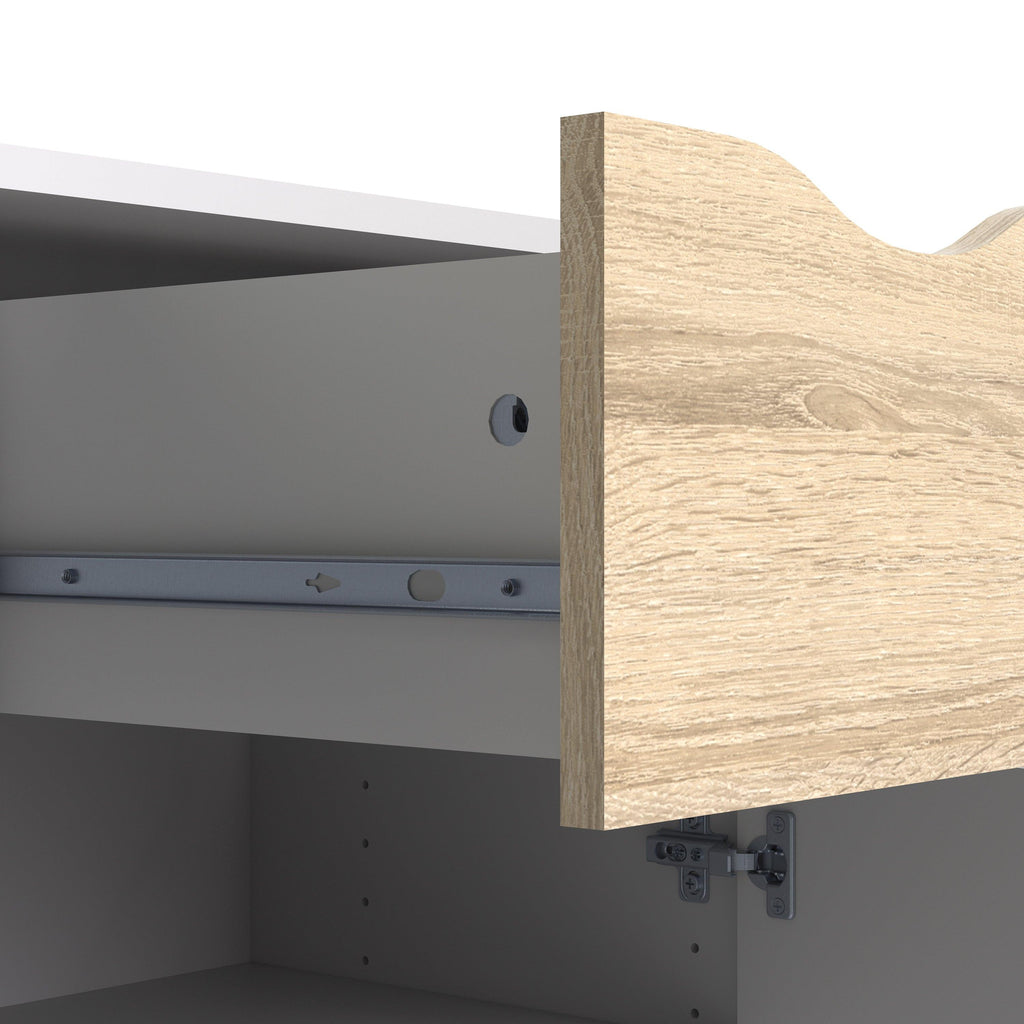 Oslo Sideboard Small 1 Drawer 2 Doors in White and Oak - image 10