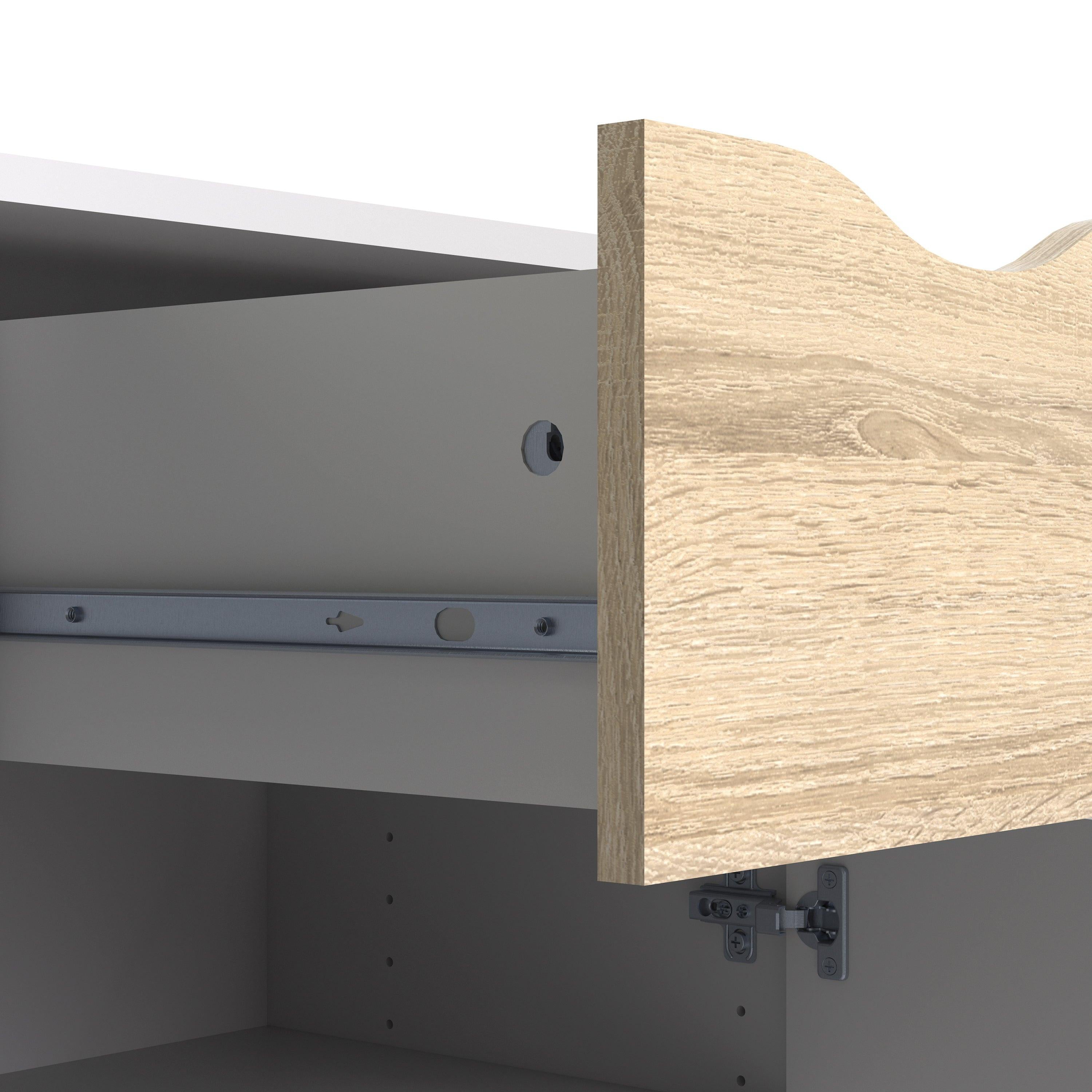 Oslo Sideboard Small 1 Drawer 2 Doors in White and Oak - image 10