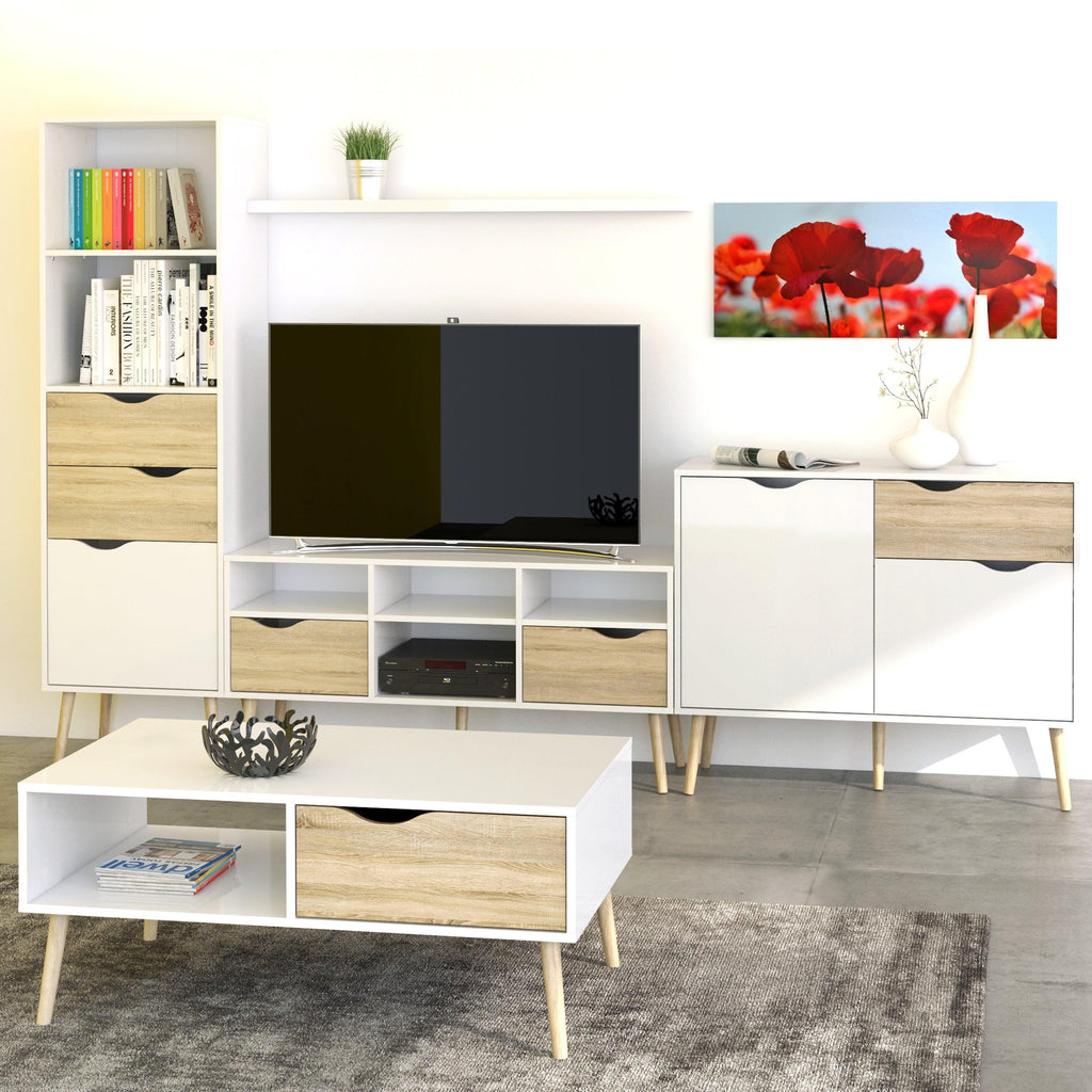 Oslo Sideboard Small 1 Drawer 2 Doors in White and Oak - image 8