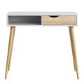 Oslo Console Table 1 Drawer 1 Shelf in White and Oak - image 2