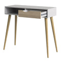 Oslo Console Table 1 Drawer 1 Shelf in White and Oak - image 4